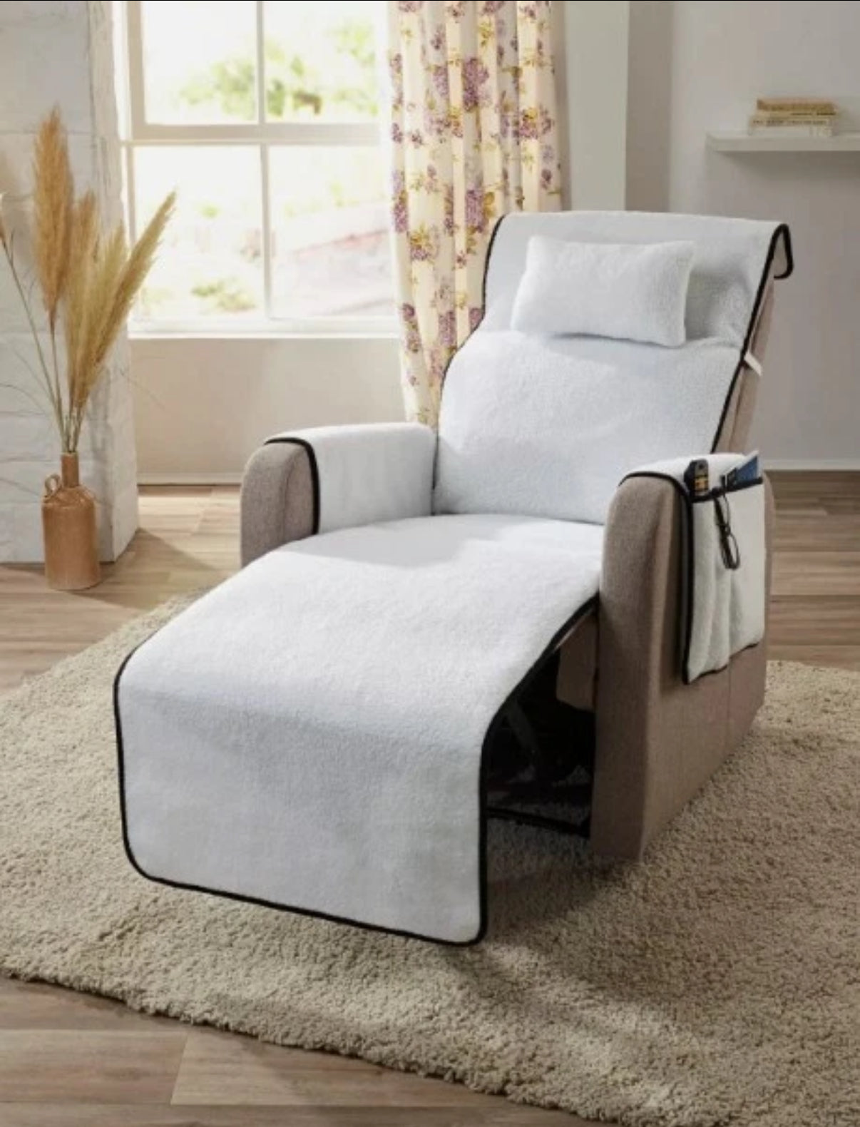 Berber Sesselschoner Sesselüberwurf Überwurf Sesselschutz Aussentasche Fußteil