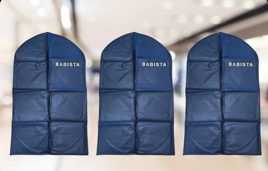 3X BABISTA, KLEIDERSACK, KLEIDERSCHUTZ, STOFF, REISSVERSCHLUSS, BLAU